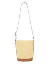 Townsend Medium Straw Bucket Cross Bag Brown Beige - MICHAEL KORS - BALAAN 2