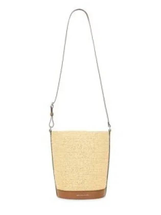 Townsend Medium Straw Bucket Cross Bag Brown Beige - MICHAEL KORS - BALAAN 2