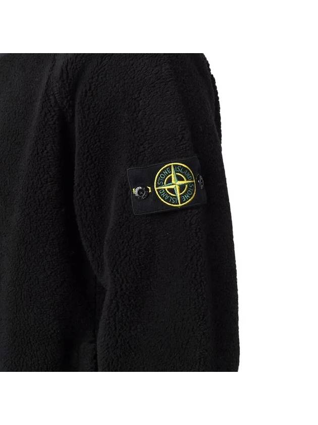 Wappen Patch Shearling Sweatshirt Black - STONE ISLAND - BALAAN 5