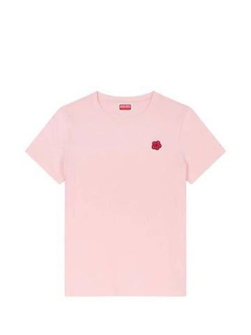 Boke Flower Patch Short Sleeve T-Shirt Pink - KENZO - BALAAN 1