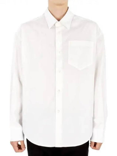 Men s Natural Boxy Fit Shirt White USH125 CO0014 168 1063839 - AMI - BALAAN 1