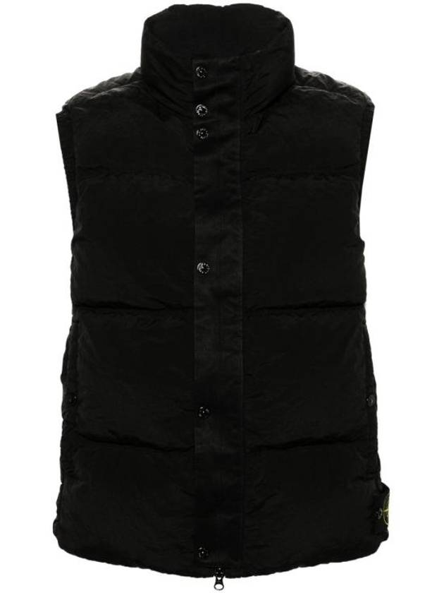 High Neck Padded Vest Black - STONE ISLAND - BALAAN 1