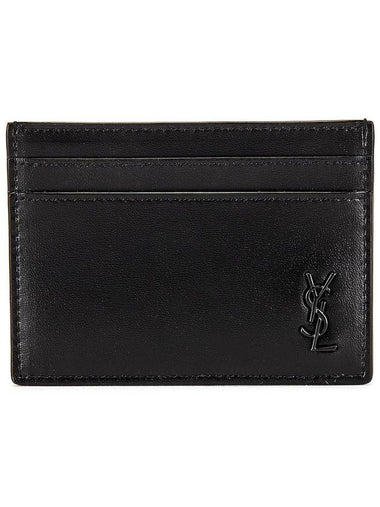 Mini Monogram Card Wallet Black - SAINT LAURENT - BALAAN 1