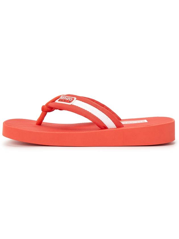 Logo Patch Striped Flip Flops Red - KENZO - BALAAN 5