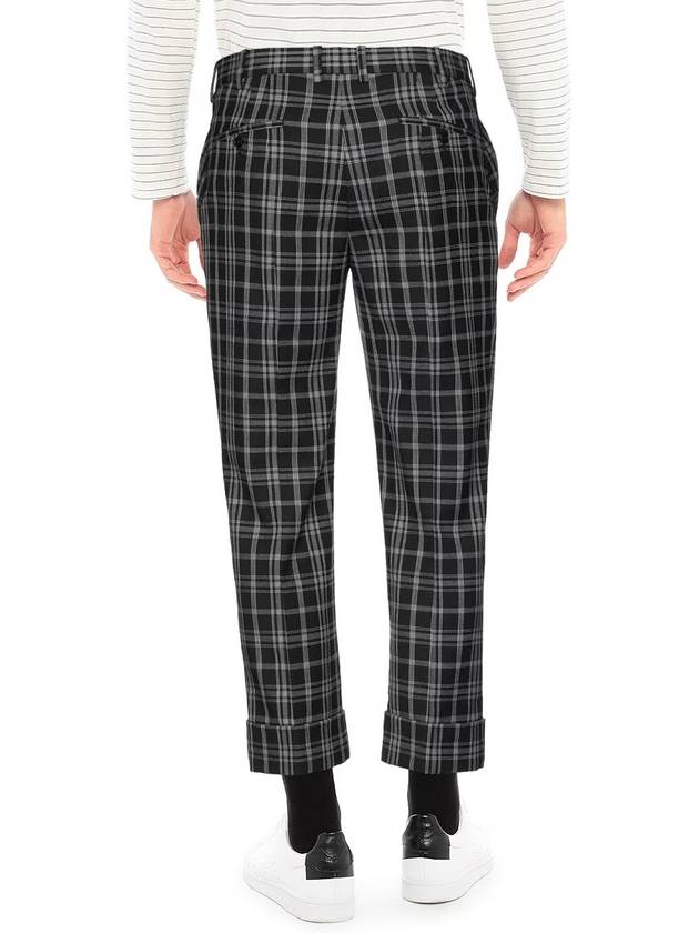 turn up black check pants - NEIL BARRETT - BALAAN 3