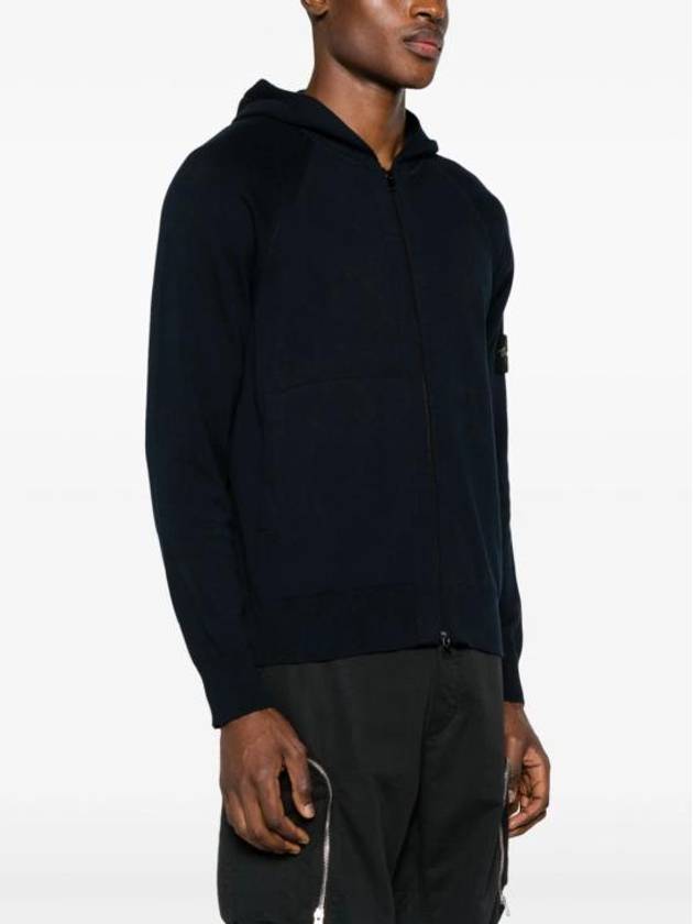 Wappen Padded Zipper Hooded Cotton Cardigan Navy - STONE ISLAND - BALAAN 4