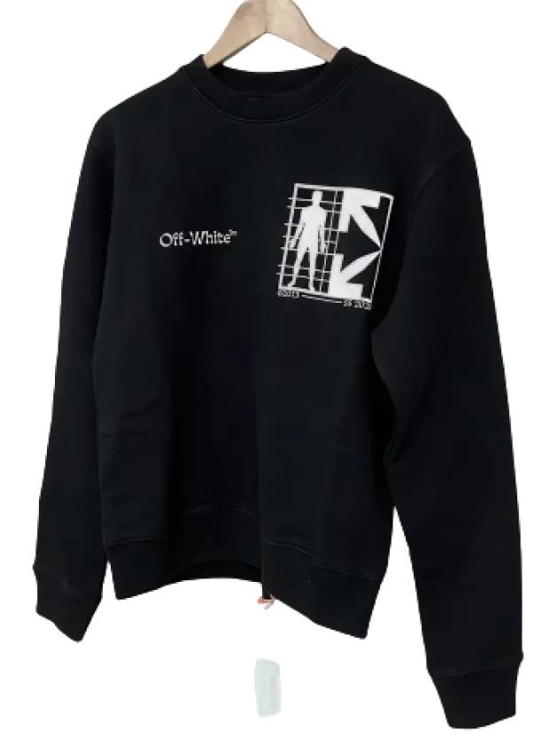 Men's Half Arrow Logo Print Sweatshirt Black - OFF WHITE - BALAAN 4