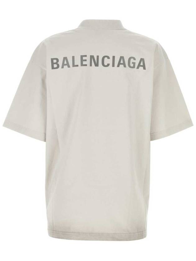 Reflective Logo Cotton Short Sleeve T-Shirt White - BALENCIAGA - BALAAN 3