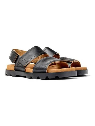 Brutus Leather 2 Strap Sandals Black - CAMPER - BALAAN 2