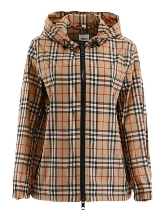 Women's Everton Vintage Check Hooded Jacket Beige - BURBERRY - BALAAN 2