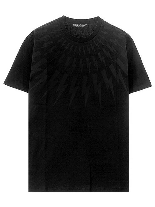 Men's Multi Lightning Short Sleeve T-Shirt Black - NEIL BARRETT - BALAAN 2