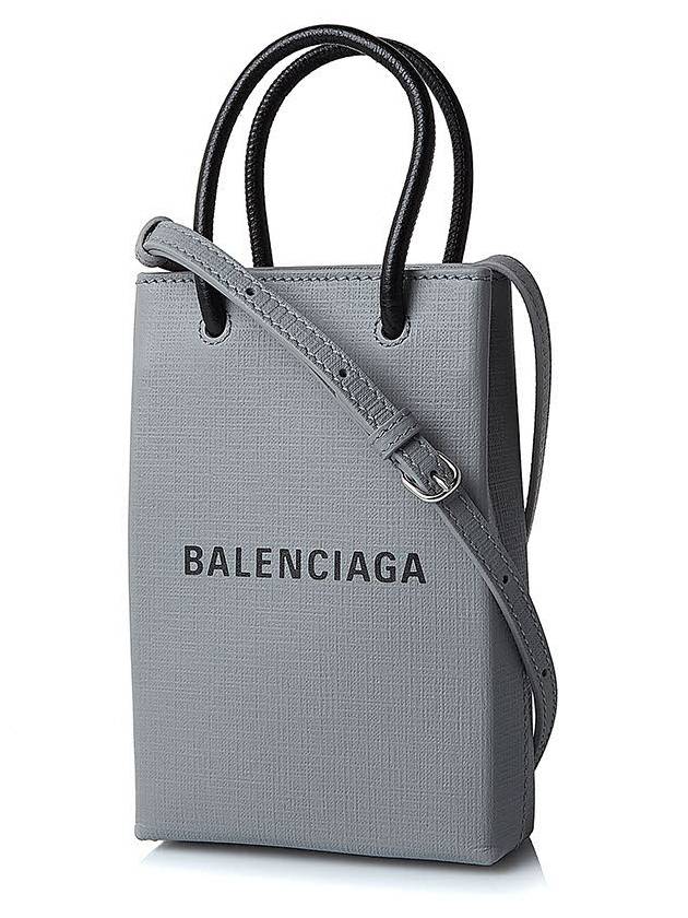 Logo Phone Holder Cross Bag Grey - BALENCIAGA - BALAAN 3