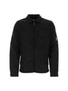 Nylon Double Weave Zipped Over Long Sleeve Shirt Black - CP COMPANY - BALAAN 3