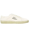 Court Classic SL/06 Embroidered Sneakers In Canvas And Leather Cream - SAINT LAURENT - BALAAN 2