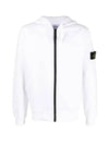 Cotton Zip-Up Jacket White - STONE ISLAND - BALAAN 1