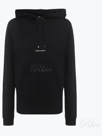 Signature Logo Hooded Top Black - SAINT LAURENT - BALAAN 2