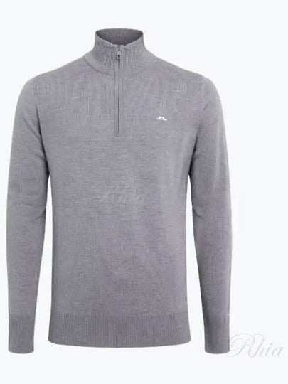 Kian Half Zip-Up Knit Top Melange Grey - J.LINDEBERG - BALAAN 2