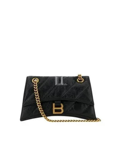 Women's Crush Logo Gold Chain Small Shoulder Bag Black - BALENCIAGA - BALAAN 2