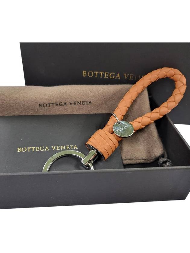 Intrecciato Leather Key Holder Coral - BOTTEGA VENETA - BALAAN 6