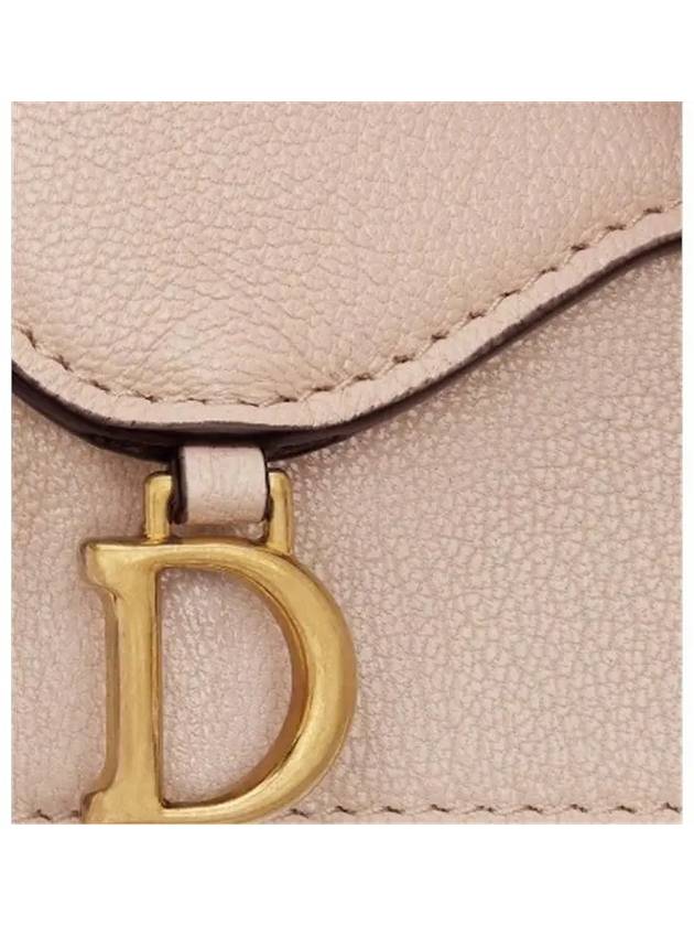 Saddle Bloom Goatskin Flap Card Wallet Caramel Beige - DIOR - BALAAN 6