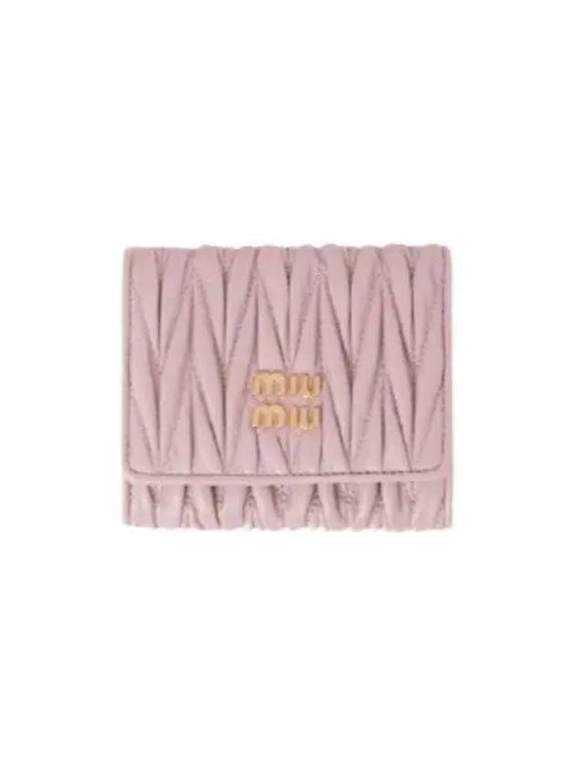 Matelasse Logo Nappa Leather Half Wallet Alabaster Pink - MIU MIU - BALAAN 2