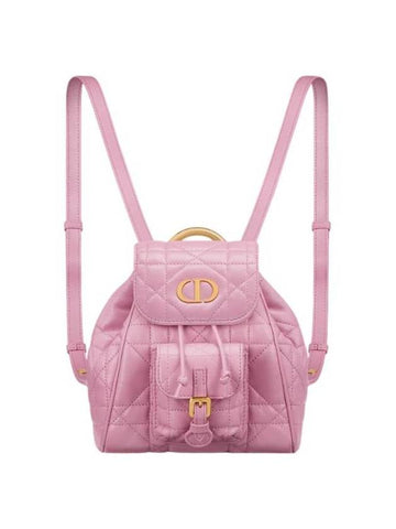 Caro Macro Cannage Calfskin Small Backpack Hide Ranger Pink - DIOR - BALAAN 1