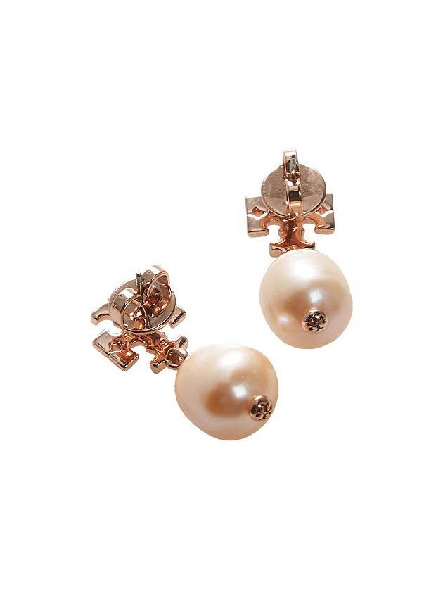 Kira Pearl Drop Earrings Champange Rose Gold - TORY BURCH - BALAAN 5