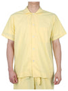 Poplin Pajamas Organic Cotton Short Sleeve Shirt Lemonade - TEKLA - 2