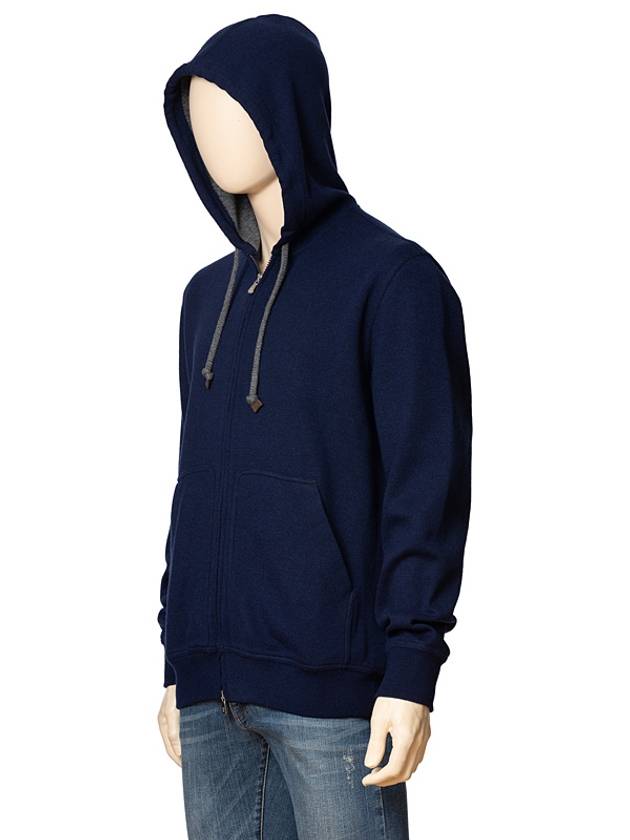 Cashmere Zip-Up Hoodie Navy - BRUNELLO CUCINELLI - BALAAN 3