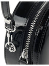 Silver Logo Shiny Mini Round Cross Bag Black - VIVIENNE WESTWOOD - BALAAN 10