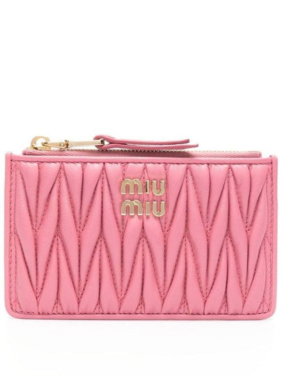 Matelasse Leather Card Wallet Begonia Pink - MIU MIU - BALAAN 2