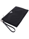 Re-Nylon and Saffiano Leather Clutch Bag Black - PRADA - BALAAN 6