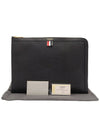 Black Pebble Grain Leather Document Folio Large Clutch MAC074A00198001 - THOM BROWNE - BALAAN 2