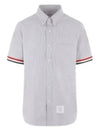 Men's Pincode Armband Short Sleeve Shirt Grey - THOM BROWNE - BALAAN 2