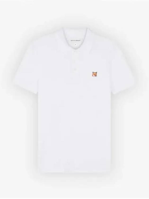 Fox Head Patch Cotton Polo Shirt White - MAISON KITSUNE - BALAAN 2