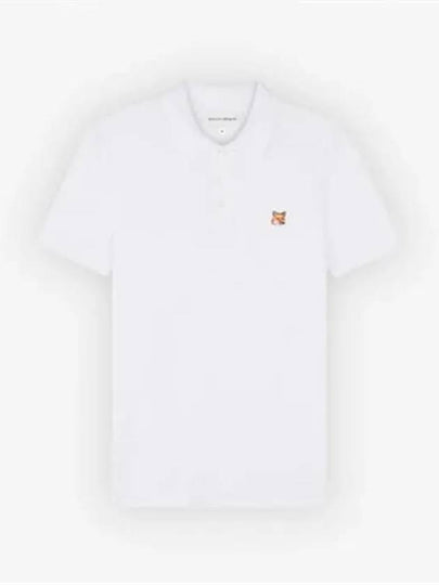 Fox Head Patch Cotton Polo Shirt White - MAISON KITSUNE - BALAAN 2