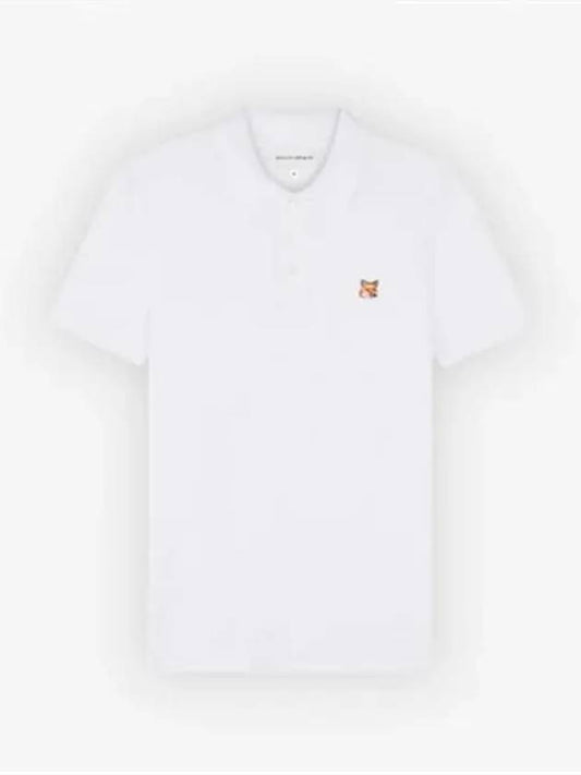 Fox Head Patch Cotton Polo Shirt White - MAISON KITSUNE - BALAAN 2