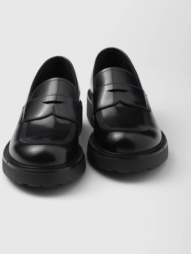 Brushed Leather Loafers Black - PRADA - BALAAN 2