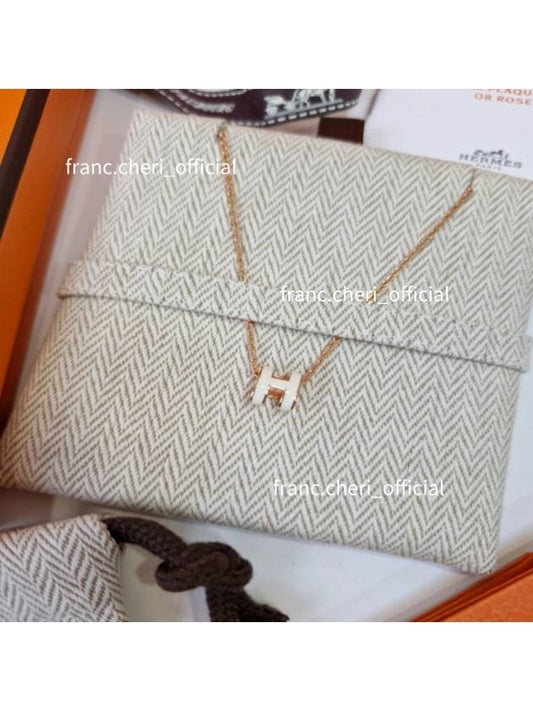 Mini Pop H Pendant Rose Gold & Blanc - HERMES - BALAAN 2