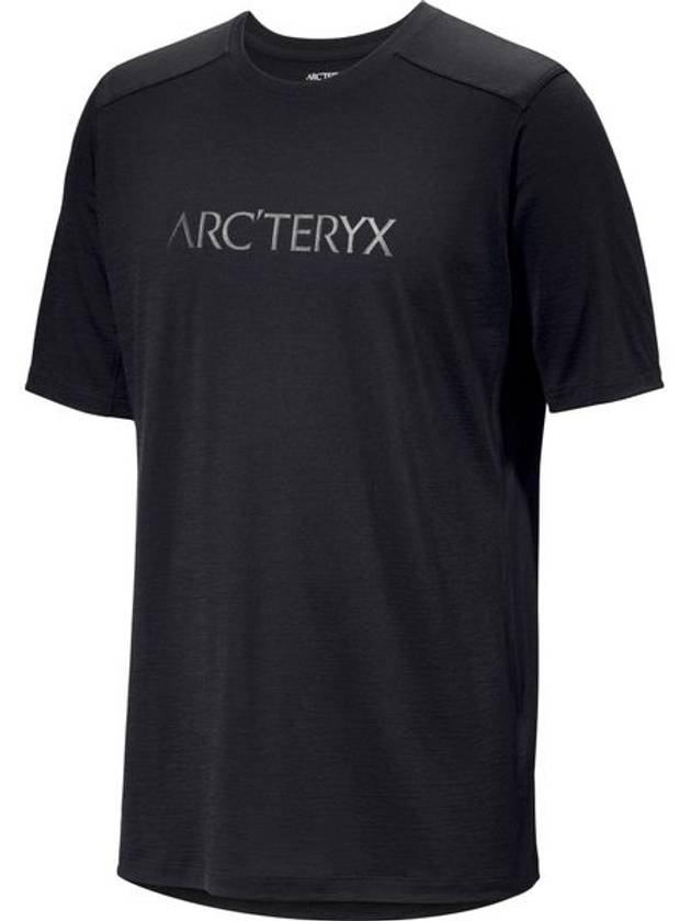 Ionic Merino Wool Arc'word Logo Short Sleeve T-Shirt Black - ARC'TERYX - BALAAN 1