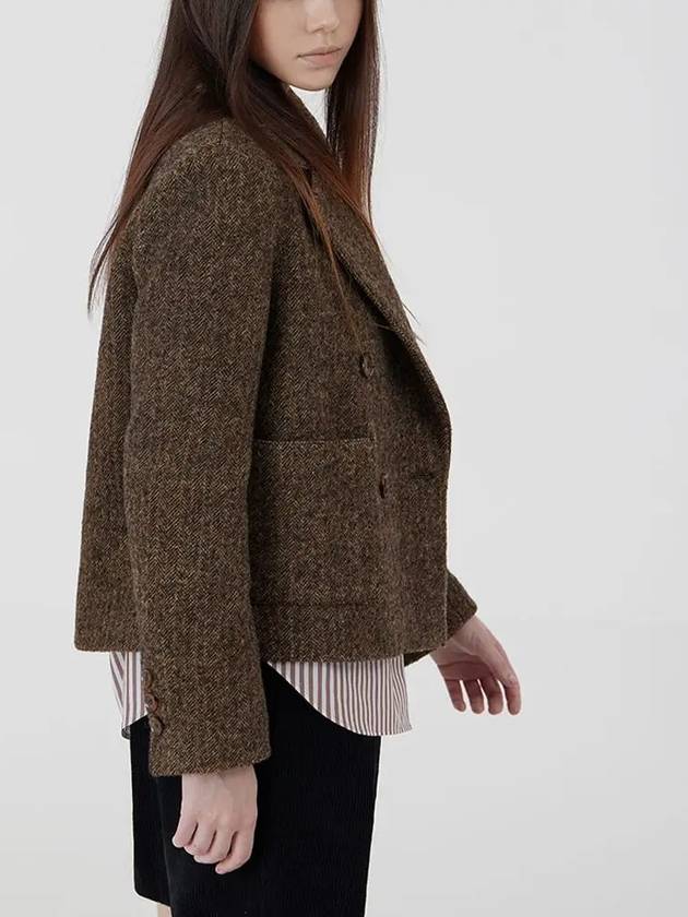 Short herringbone double jacket brown - VOYONN - BALAAN 10