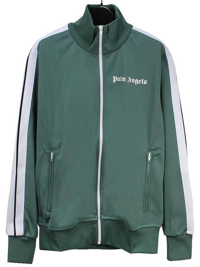 Men's Classic Logo Print Zip-Up Jacket Green - PALM ANGELS - BALAAN 2