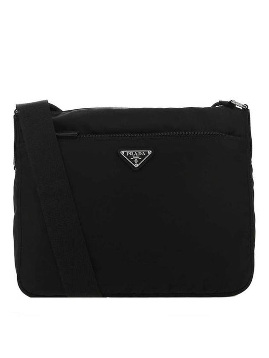 triangle logo cross bag black - PRADA - 1