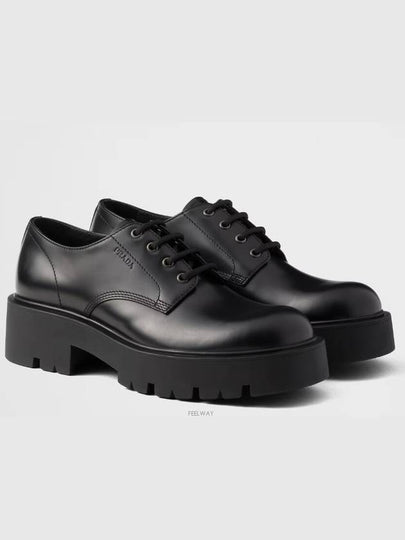 Brushed Leather Derby Black - PRADA - BALAAN 2