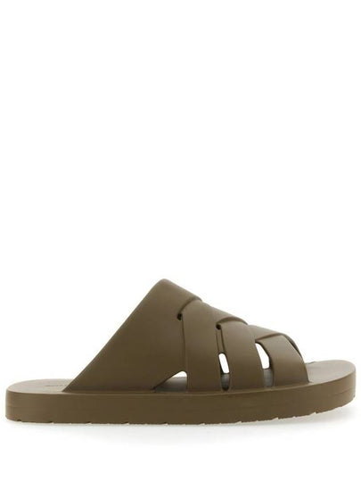 Flintston Intrecciato Matte Rubber Sandals Solid - BOTTEGA VENETA - BALAAN 2