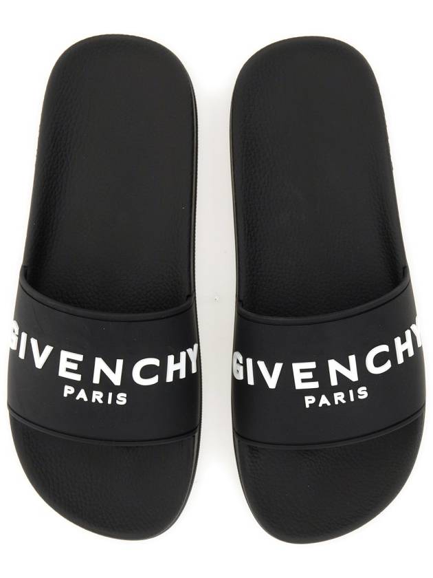 Logo Rubber Slide Slippers Black - GIVENCHY - BALAAN 5