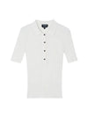 Danae Ribbed-Knit Polo Shirt Ecru - A.P.C. - BALAAN 2