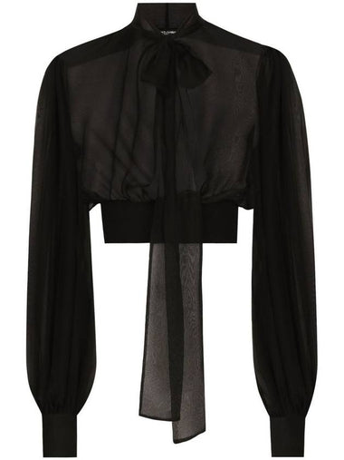 Dolce & Gabbana Black Silk Top - DOLCE&GABBANA - BALAAN 1