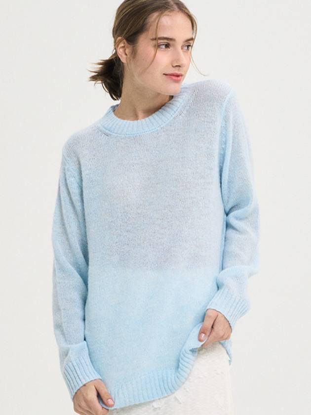 Sorbet Angtt Mohair Wool Knit Sweater Sky Blue - SORRY TOO MUCH LOVE - BALAAN 4