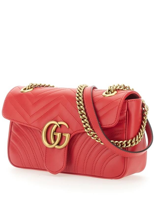 Small Leather Shoulder Bag Red - GUCCI - BALAAN 4